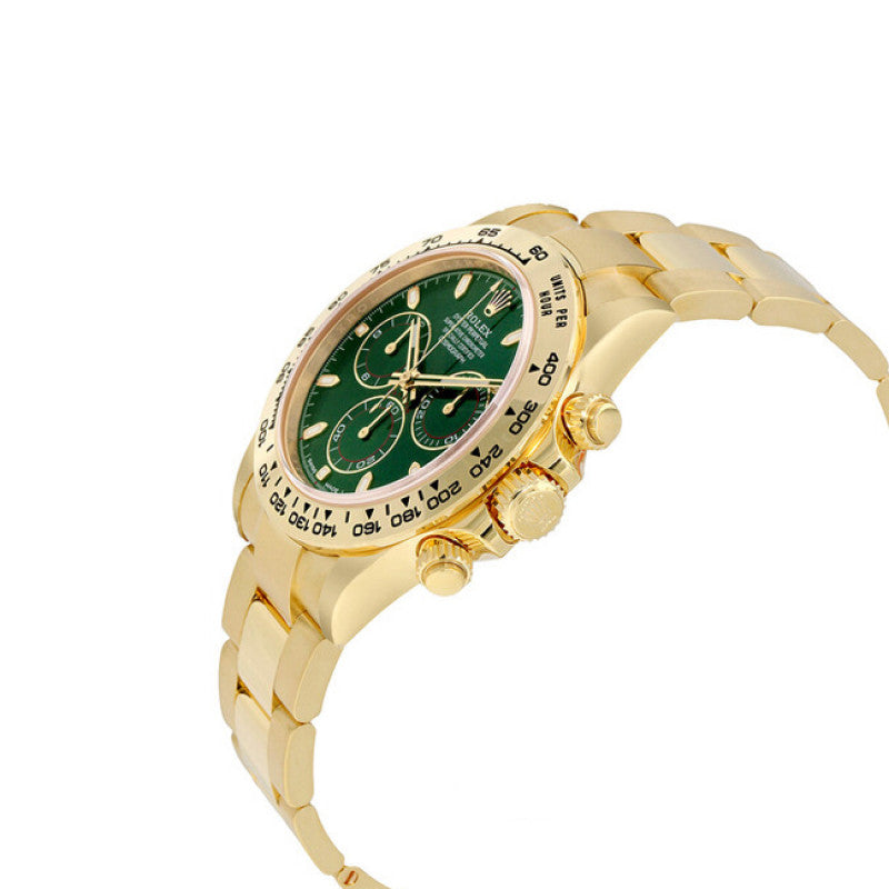 Rolex Daytona Green Dial Yellow Gold 40 MM - angled view