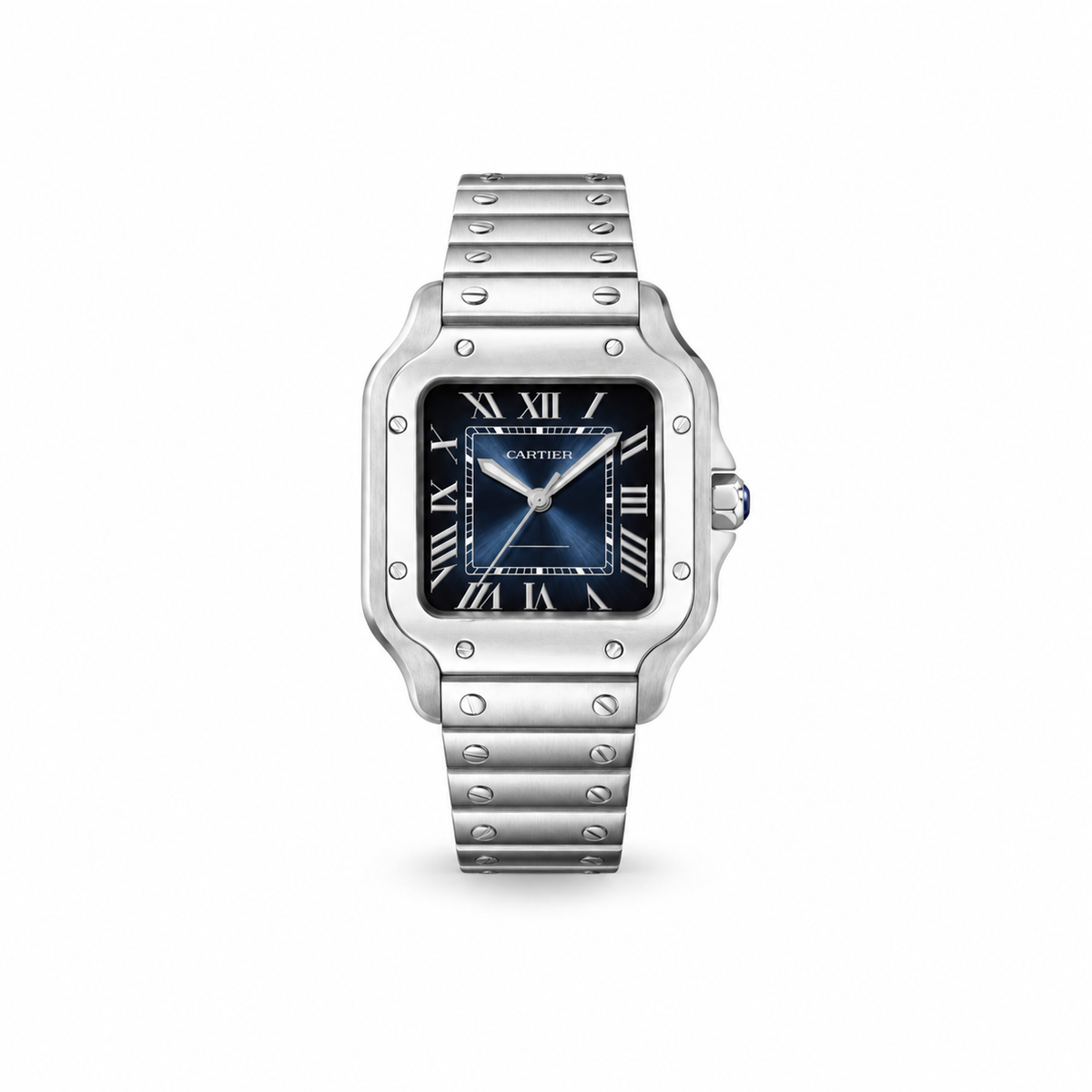 Cartier Santos de Cartier WSSA0071 graduated blue dial front view